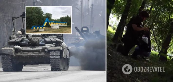 Украинские журналисты попали под обстрел оккупантов в центре Лисичанска (Видео)