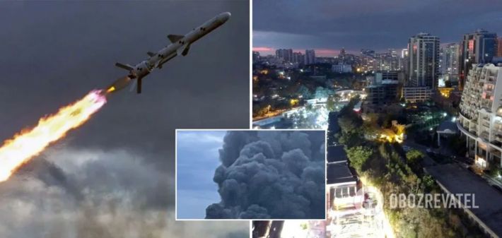 В Одессе после атаки РФ раздались взрывы и начался масштабный пожар. Фото