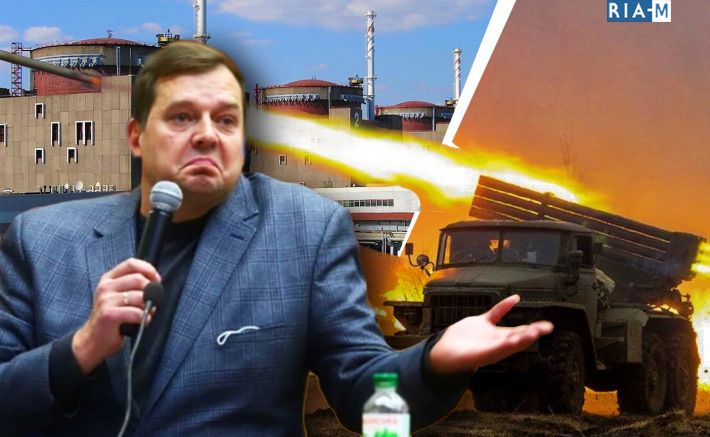Гауляйтер Є. Балицький проговорився, що росія обстрілює Запорізьку АЕС - спалив контору (відео)