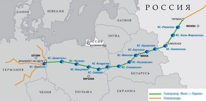 Прокачка газа из России в Европу через Беларусь упала до нуля – Reuters