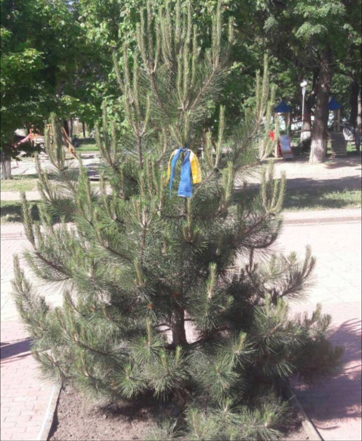 В Приморске Запорожской области местные партизаны оставили свои метки