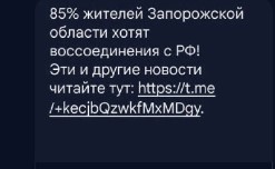 85% жителей хотят воссоединения с россией - в Мелитополе оккупанты рассылают СМС с роспропагандой (фото)