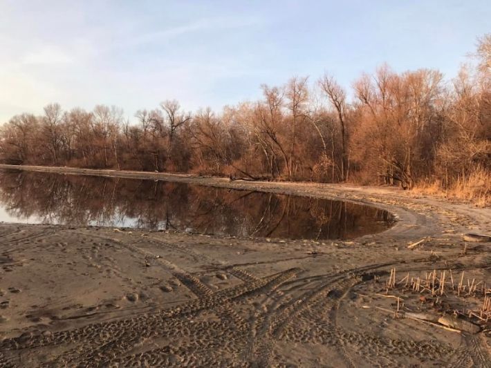 В Запорожье значительно упал уровень воды в реке Днепр (фото)