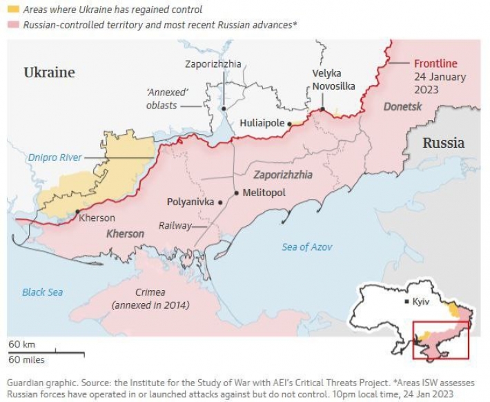 Журналисты The Guardian предположили, как будут наступать ВСУ в Запорожской области