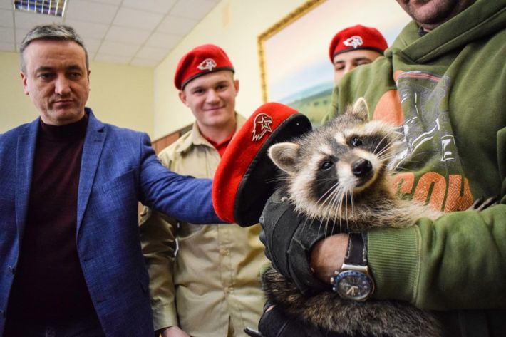 Рашисты в Мелитополе решили одарить "коллег" из Луганска енотами (фото)