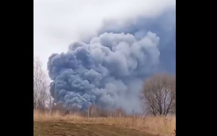 Под Брянском вспыхнул мощный пожар на птицефабрике: видео
