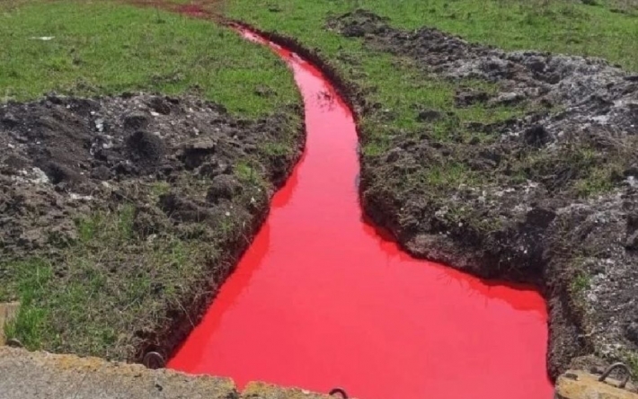 В Белгородской области России появилась загадочная "кровавая река"