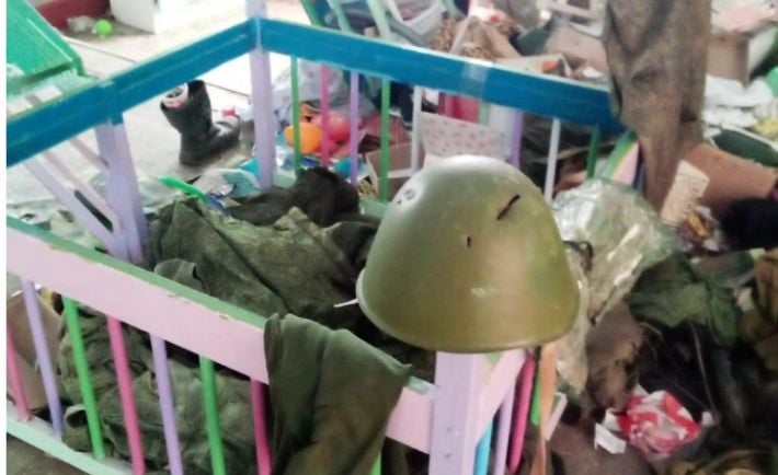Под Мелитополем рашисты превратили детский сад в военную базу