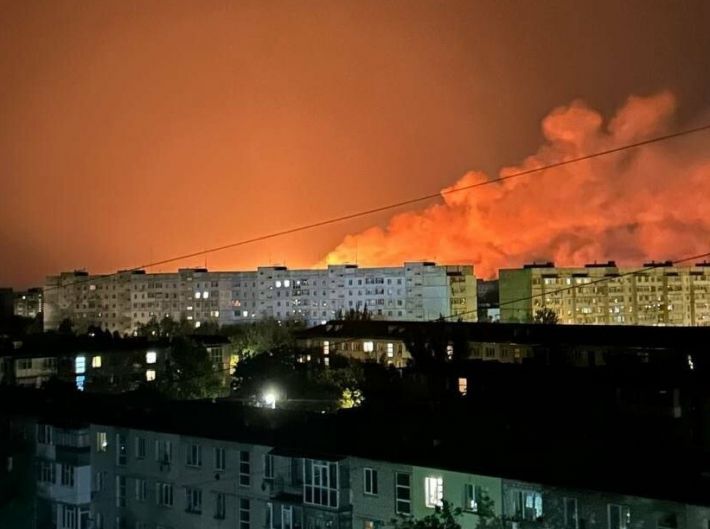 Взрыв в Бердянске. Горела газотранспортная станция оккупантов (фото)