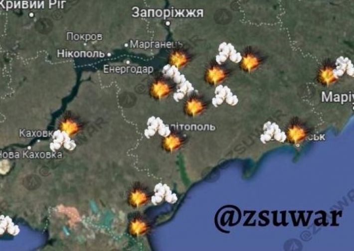В Запорожской области Силы обороны разбомбили семь военных складов рф