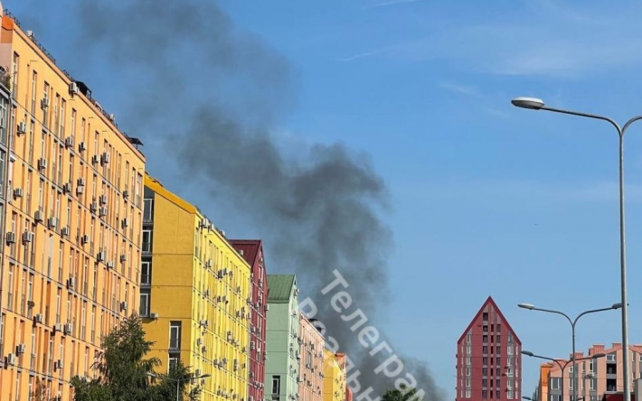 В Киеве случился масштабный пожар: в небо поднялся черный дым (фото)