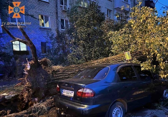 В Запорожье непогода повредила дома и автомобили (фото)