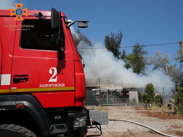 Запорожские спасатели ликвидировали масштабный пожар на причале (фото/видео)