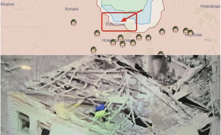 Над освобожденным Роботиным развивается украинский флаг (видео)