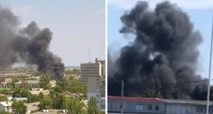 В Бердянске горит завод с военной техникой оккупантов