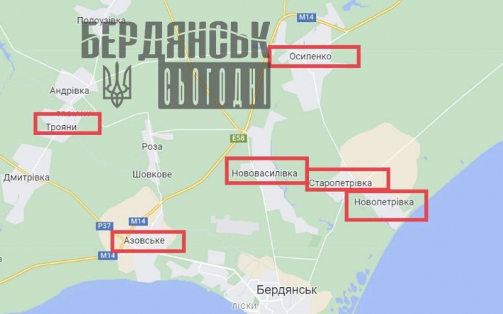 У селах поряд з Бердянськом розселилися російські військові