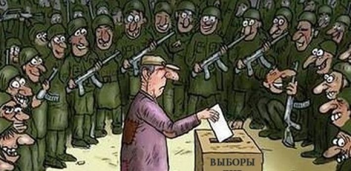 Рашисты показали фото, которое характеризует выборы в Мелитополе вместо тысячи слов