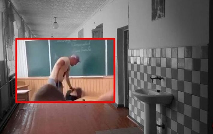 В школе под Ровно учитель избил ногами ученика у всех на виду (видео)