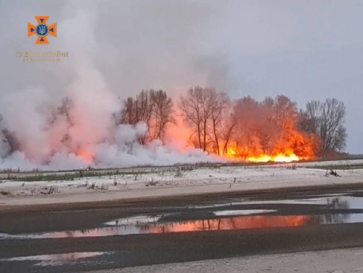 В Запорожском районе возник масштабный пожар - привлекли полсотни спасателей (фото)
