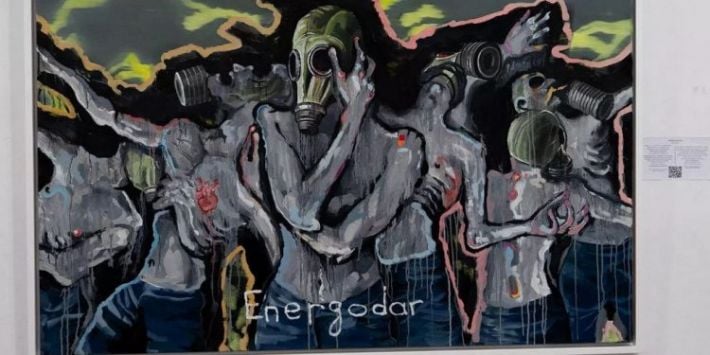 Художник из Энергодара изобразил оккупацию своего города рашистами в виде... радиации