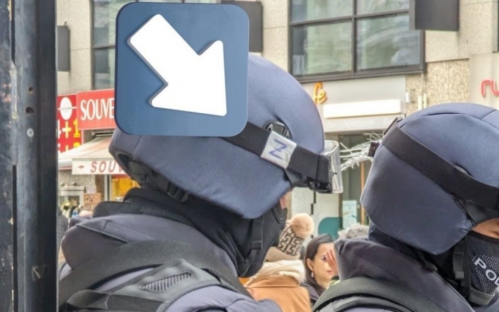 Поліція Відня мусила виправдовуватись за символ Z на шоломі одного зі співробітників