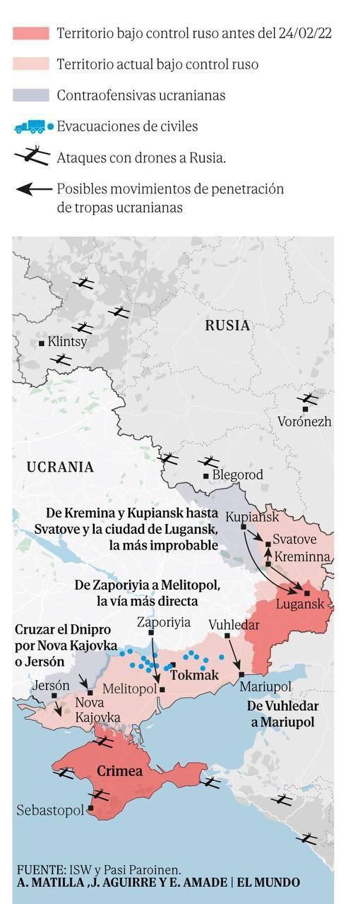 ВСУ могут ударить по оккупантам в районе Мелитополя: на Западе показали карту контрнаступления (фото)