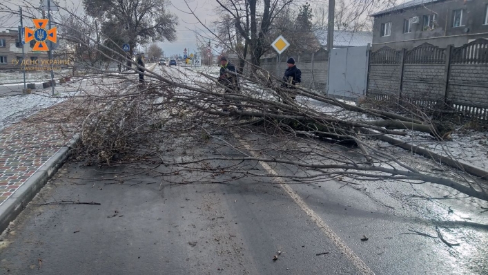 Сотрудники ГСЧС во взаимодействии с коммунальными службами убрали три дерева