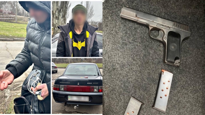 В Запорожье водитель "четверки" с признаками наркотического опьянения управлял автомобилем, в котором обнаружили оружие