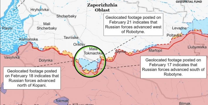 оккупанты пытаются продвинуться возле Роботино в Запорожской области, - аналитики ISW