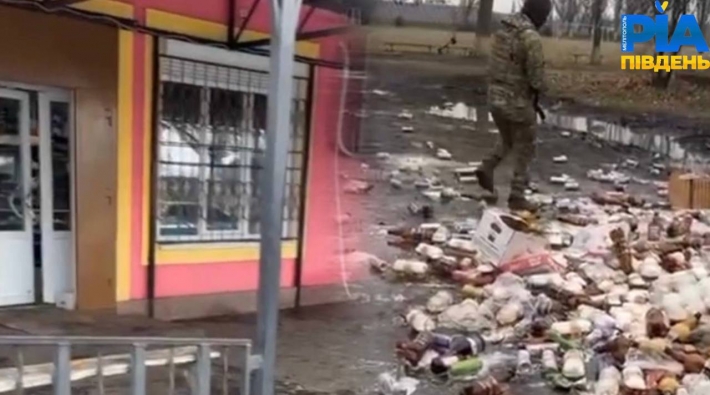 Под Мелитополем оккупанты упились в усмерть, после чего устроили погром в магазинах (видео)