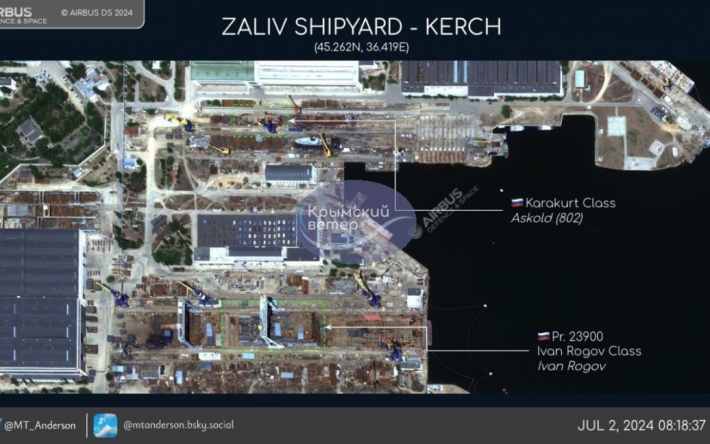 В Крыму оккупанты достраивают новый десантный корабль "Иван Рогов" – спутниковые фото
