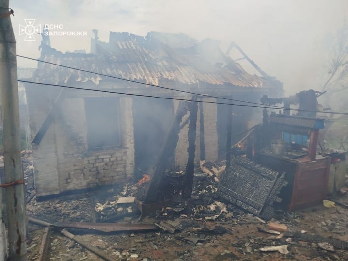 В Запорожской области в результате обстрелов ликвидировали 4 пожара (фото)
